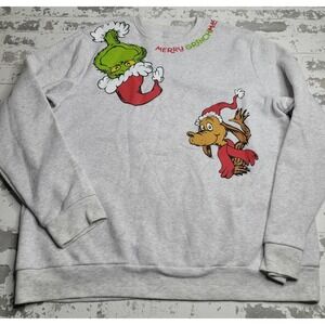 The Grinch‎ Christmas Sweatshirt Gray Women's XXL